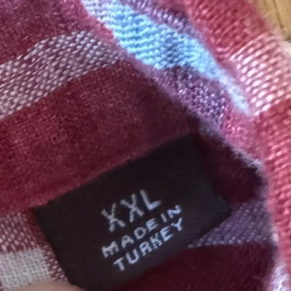 Michael Kors XXL Plaid Linen Shirt Long Sleeve Button Down Italian Fabric - Picture 5 of 8